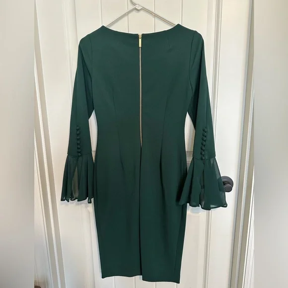 🆕Calvin Klein Chiffon Bell Sleeve Dress - Picture 3 of 4